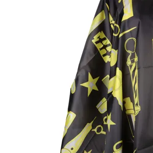 Professional Hair Cutting Cape Waterproof Polyester Pongee Barber Salon Gown Printed Scissors Pattern Hairdresser Styling Apron