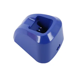 Replacement charging dock base for electric hair clippers, durable blue plastic stand.