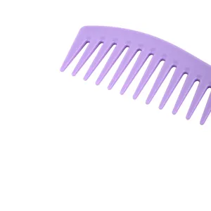 Pettine per capelli in plastica viola a denti larghi strumento di stile per salone professionale