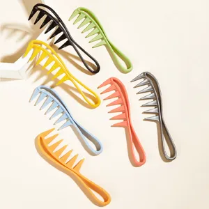 Peine de plástico de dientes anchos para hombres, herramienta de estilismo retro, cepillo.