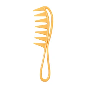 Peine de dientes anchos naranja para hombres peinado retro herramienta de plastico