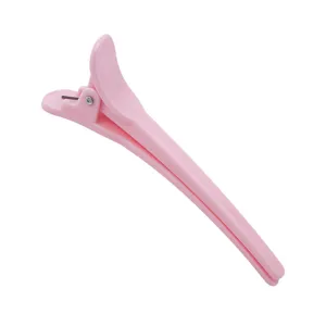Cute pink hair sectioning duckbill clip, professional salon styling tool for women and girls.