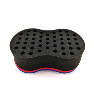 Brosse Éponge en Huit pour Tresses Afro et Boucles Outil de Coiffage Professionnel Multi-Trous Éponge en Mousse EVA Haute Densité