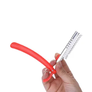Porta Rasoio Professionale Manuale Pieghevole Strumento Barba Uomo Manico Plastica Acciaio Inossidabile Senza Lama