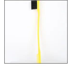 Double-sided hair edge control brush with fine comb and soft bristles for daily styling.