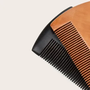 Wooden beard comb dual-sided grooming tool for men mustache styling and daily care main view