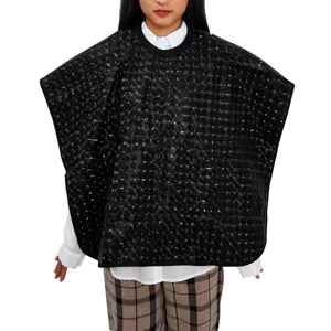 Professional black haircut cape for adults salon home use waterproof breathable hair cutting apron.