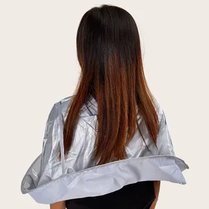 Mantellina parrucchiere pieghevole per adulti impermeabile grembiule per taglio capelli grigio