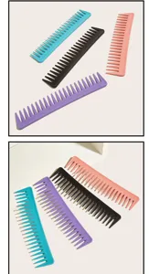 Detailansicht des breiten Haarkamms, antistatischer Kunststoff-Stylingkamm für Herren.