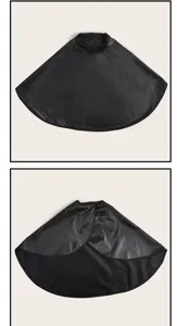 Professional salon hairdressing cape, waterproof black hair cutting and styling shawl for barber shop use.