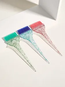 Ensemble de pinceaux de coloration transparents à paillettes, poils souples pour salon.