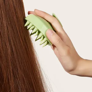Brosse de massage pour cuir chevelu en silicone, cheveux secs et humides, poils doux douche.