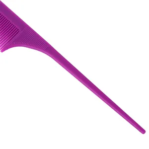 Professioneller violetter Stielkamm für Haarstyling, Salon-Haarfärbung und präzise Scheitel.