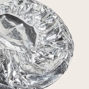 Bonnet masque cheveux en aluminium argente coiffure soin thermique professionnel 1pc