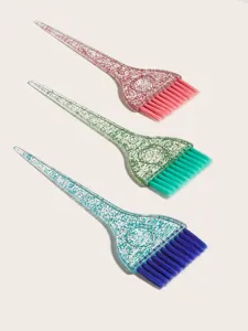 Pinceau à teinture à paillettes avec manche transparent et poils doux pour coloration pro.