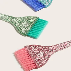 Crystal glitter hair dye brush set, transparent colorful soft bristle highlighting tools.
