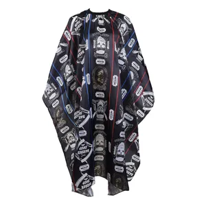 Professional black barber salon cape waterproof hairdressing hair cutting gown cover