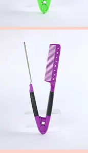 Professional V-shaped hair straightening comb salon clamp tool for sleek styling and hair care.