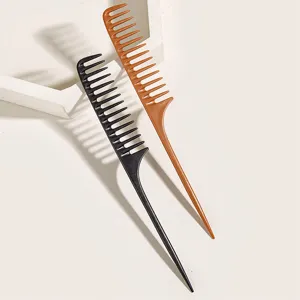 Professional Hair Salon Styling Rat Tail Comb Wide Tooth Weaving Comb For Sectioning Teasing Coloring Updo Tool