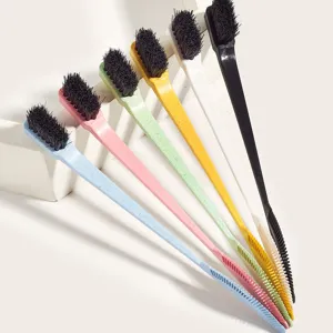 Cepillo de control de bordes de doble punta set multicolor para peinado de cabello diario