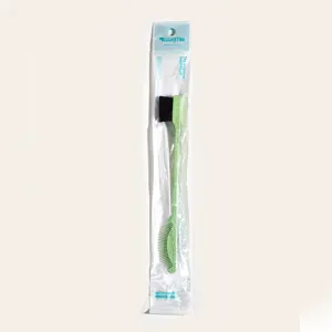 Cepillo de doble cabezal para peinar el cabello y control de bordes con embalaje transparente.
