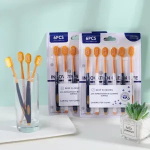 Ensemble de brosses à dents souples pour adultes à tête large, nettoyage en profondeur 6 pcs.