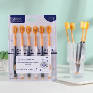 Lot de 6 brosses à dents à tête large et poils souples pour un nettoyage dentaire quotidien