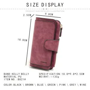 Women's Long PU Leather Wallet Large Capacity Multi-function Clutch Purse Card Holder