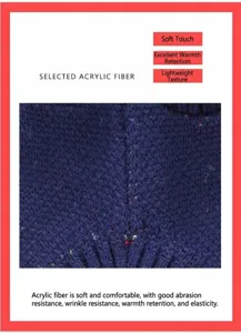 Gros plan détaillé de tissu en tricot acrylique doux, texture de matière de vêtement chaud.