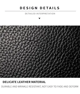 Closeup of black litchi pattern leather texture, delicate material detail display.