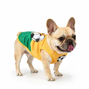 Breathable mesh pet dog jersey, summer sports soccer vest for small dogs and puppies.