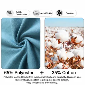 Premium polyester cotton fabric material view showing smooth texture and high quality cotton.