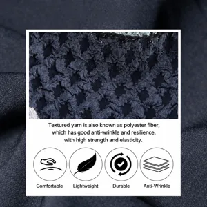 Selected polyester fabric close-up with comfortable, lightweight and durable features for daily use.