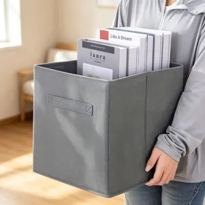 Faltbare quadratische Stoff-Aufbewahrungsbox für Kleidung und Haushaltsgarderobe Hauptansicht