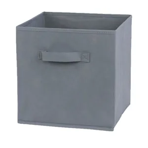 Graue faltbare Stoff Aufbewahrungsbox Wuerfel Organizer fuer Kleiderschrank Haushaltsorganisation