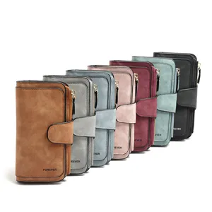 Large capacity long women's matte PU multi-functional wallet clutch card case elegant style