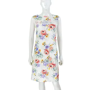 Women's Fashion Sleeveless Floral Print Spliced Summer Dress Casual Elegant Wear
