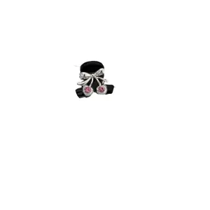 Cute rhinestone cherry mini hair claw clip with silver bow, sweet style for daily wear.