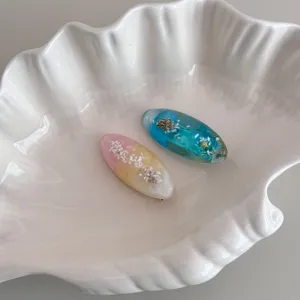Ocean Series Shell Conch Ellipse Hair Clip Plastic Resin Duckbill Clip Summer Fresh Bangs Side Clip Women Hair Accessories