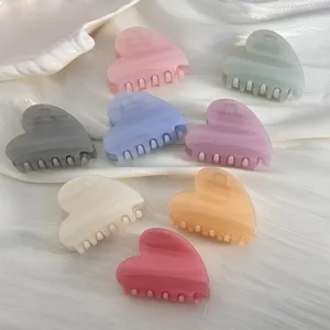 Pince à Cheveux Cœur Doux Style Coréen Plastique Mat Barrette Moyenne Clip de Queue de Cheval pour Femmes Accessoires