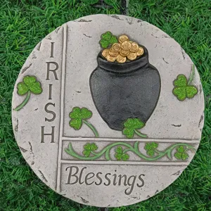 Pietra da giardino di San Patrizio benedizioni irlandesi vaso d'oro decorazione esterni
