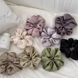 Coleteros de satén multicolor de seda bandas elásticas suaves para el pelo de mujeres