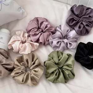 Elegante Coletero de Satén Estilo Coreano Gran Goma de Pelo de Tela Elástica para Mujer Accesorios de Diadema Sofisticados