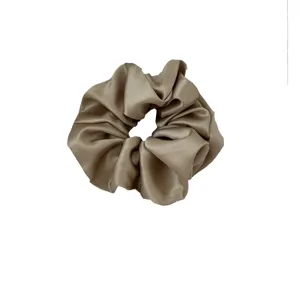Elegante coletero de satén para mujeres, goma de pelo caqui de alta calidad, accesorio de moño.