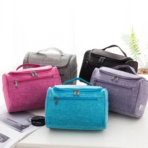 Trousse de Toilette de Voyage Portable Imperméable en Tissu Oxford Cationique Organisateur de Cosmétiques Suspendu Sac de Rangement Maquillage