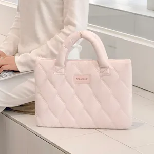 Puffer Cloud Laptop Bag For Women Quilted Waterproof Briefcase Business Commuter Lightweight Computer Handbag