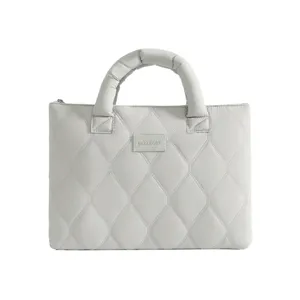 Cloud quilted laptop handbag for women, 13 inch notebook carrying case, stylish business bag.