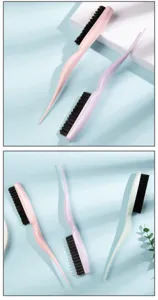 Professional teasing hair brush with natural boar bristles and rat tail for volume styling.