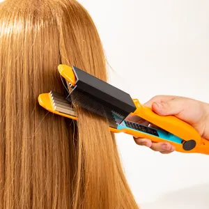 Peigne lisseur électrique outil de coiffure pour cheveux lisses et coiffage facile.