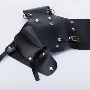Professioneller Friseur Scherenholster Schwarzer PU Leder Salon Werkzeug Taillentasche